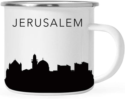 11oz. Tourist Travel Souvenir Stainless Steel Campfire Coffee Mug Gift, London Skyline, 1-Pack, Enamel Camping Cup Christmas Birthday Study Abroad Graduation, Includes Gift Box