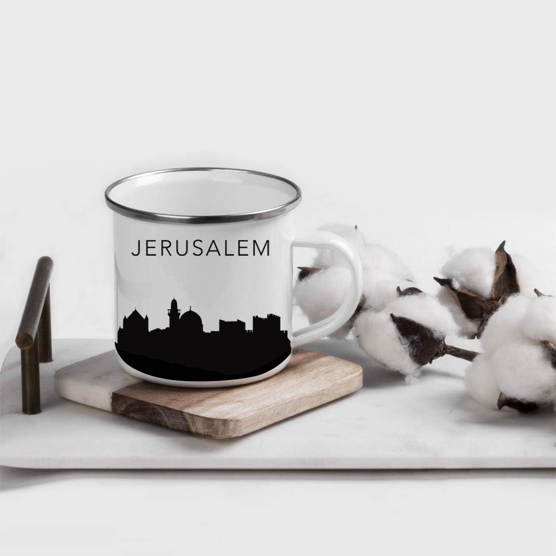 11oz. Tourist Travel Souvenir Stainless Steel Campfire Coffee Mug Gift, London Skyline, 1-Pack, Enamel Camping Cup Christmas Birthday Study Abroad Graduation, Includes Gift Box