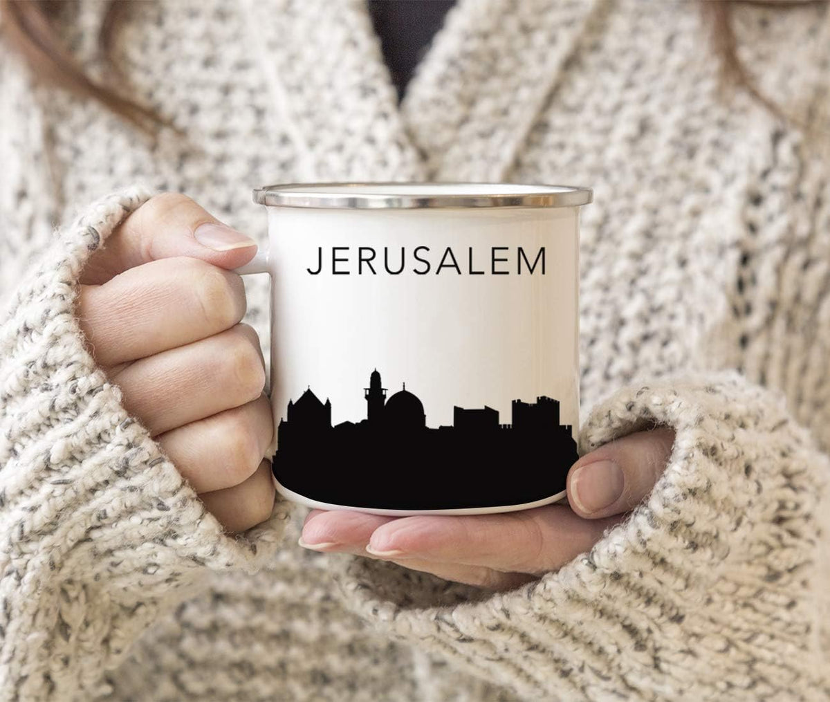 11oz. Tourist Travel Souvenir Stainless Steel Campfire Coffee Mug Gift, London Skyline, 1-Pack, Enamel Camping Cup Christmas Birthday Study Abroad Graduation, Includes Gift Box