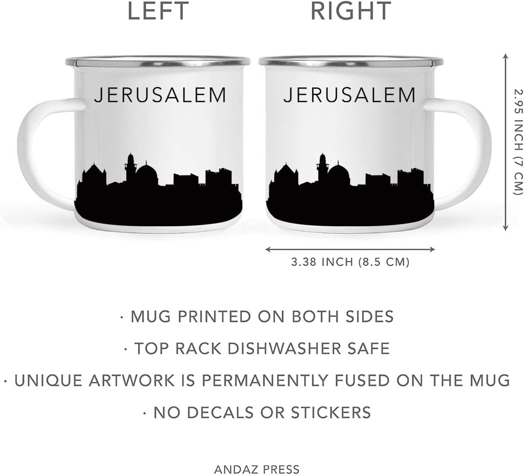 11oz. Tourist Travel Souvenir Stainless Steel Campfire Coffee Mug Gift, London Skyline, 1-Pack, Enamel Camping Cup Christmas Birthday Study Abroad Graduation, Includes Gift Box