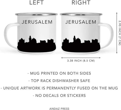11oz. Tourist Travel Souvenir Stainless Steel Campfire Coffee Mug Gift, London Skyline, 1-Pack, Enamel Camping Cup Christmas Birthday Study Abroad Graduation, Includes Gift Box