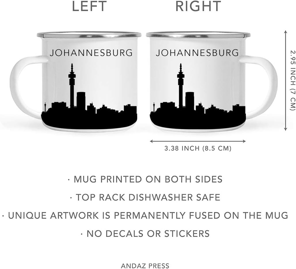 11oz. Tourist Travel Souvenir Stainless Steel Campfire Coffee Mug Gift, London Skyline, 1-Pack, Enamel Camping Cup Christmas Birthday Study Abroad Graduation, Includes Gift Box