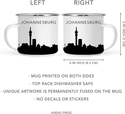 11oz. Tourist Travel Souvenir Stainless Steel Campfire Coffee Mug Gift, London Skyline, 1-Pack, Enamel Camping Cup Christmas Birthday Study Abroad Graduation, Includes Gift Box