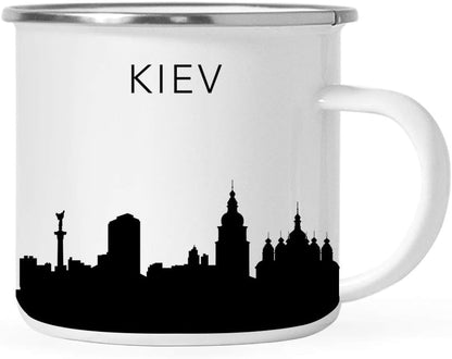 11oz. Tourist Travel Souvenir Stainless Steel Campfire Coffee Mug Gift, London Skyline, 1-Pack, Enamel Camping Cup Christmas Birthday Study Abroad Graduation, Includes Gift Box