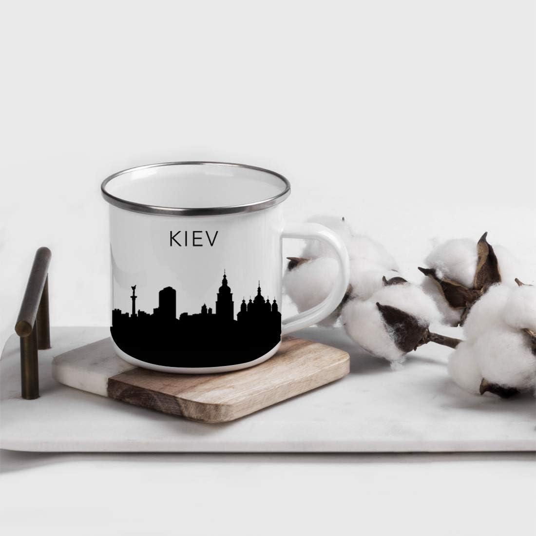 11oz. Tourist Travel Souvenir Stainless Steel Campfire Coffee Mug Gift, London Skyline, 1-Pack, Enamel Camping Cup Christmas Birthday Study Abroad Graduation, Includes Gift Box