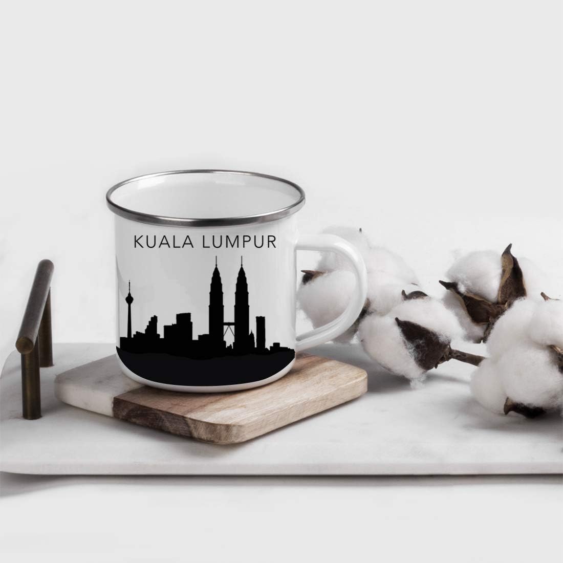 11oz. Tourist Travel Souvenir Stainless Steel Campfire Coffee Mug Gift, London Skyline, 1-Pack, Enamel Camping Cup Christmas Birthday Study Abroad Graduation, Includes Gift Box
