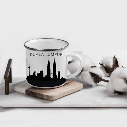 11oz. Tourist Travel Souvenir Stainless Steel Campfire Coffee Mug Gift, London Skyline, 1-Pack, Enamel Camping Cup Christmas Birthday Study Abroad Graduation, Includes Gift Box