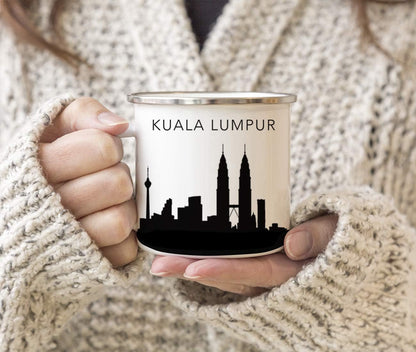 11oz. Tourist Travel Souvenir Stainless Steel Campfire Coffee Mug Gift, London Skyline, 1-Pack, Enamel Camping Cup Christmas Birthday Study Abroad Graduation, Includes Gift Box