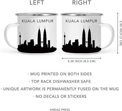 11oz. Tourist Travel Souvenir Stainless Steel Campfire Coffee Mug Gift, London Skyline, 1-Pack, Enamel Camping Cup Christmas Birthday Study Abroad Graduation, Includes Gift Box