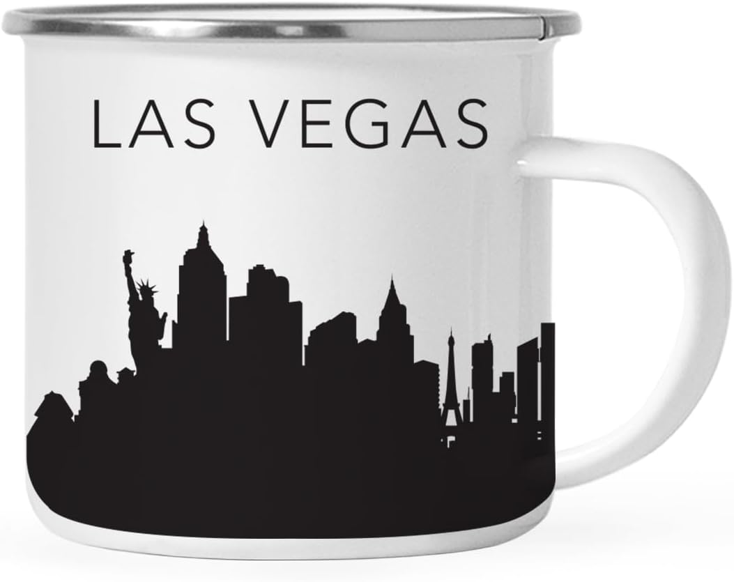 11oz. Tourist Travel Souvenir Stainless Steel Campfire Coffee Mug Gift, London Skyline, 1-Pack, Enamel Camping Cup Christmas Birthday Study Abroad Graduation, Includes Gift Box
