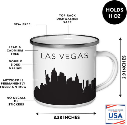 11oz. Tourist Travel Souvenir Stainless Steel Campfire Coffee Mug Gift, London Skyline, 1-Pack, Enamel Camping Cup Christmas Birthday Study Abroad Graduation, Includes Gift Box