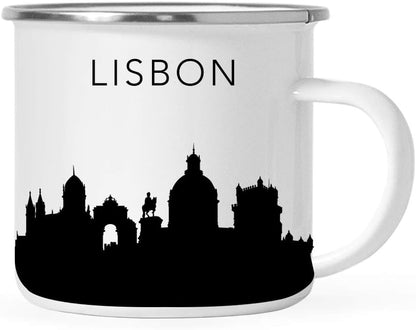 11oz. Tourist Travel Souvenir Stainless Steel Campfire Coffee Mug Gift, London Skyline, 1-Pack, Enamel Camping Cup Christmas Birthday Study Abroad Graduation, Includes Gift Box
