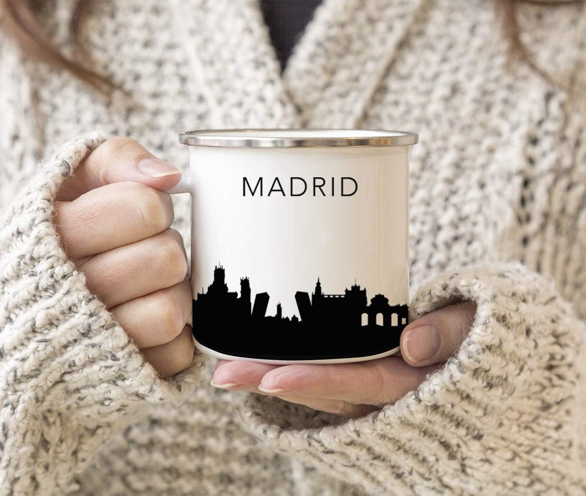 11oz. Tourist Travel Souvenir Stainless Steel Campfire Coffee Mug Gift, London Skyline, 1-Pack, Enamel Camping Cup Christmas Birthday Study Abroad Graduation, Includes Gift Box