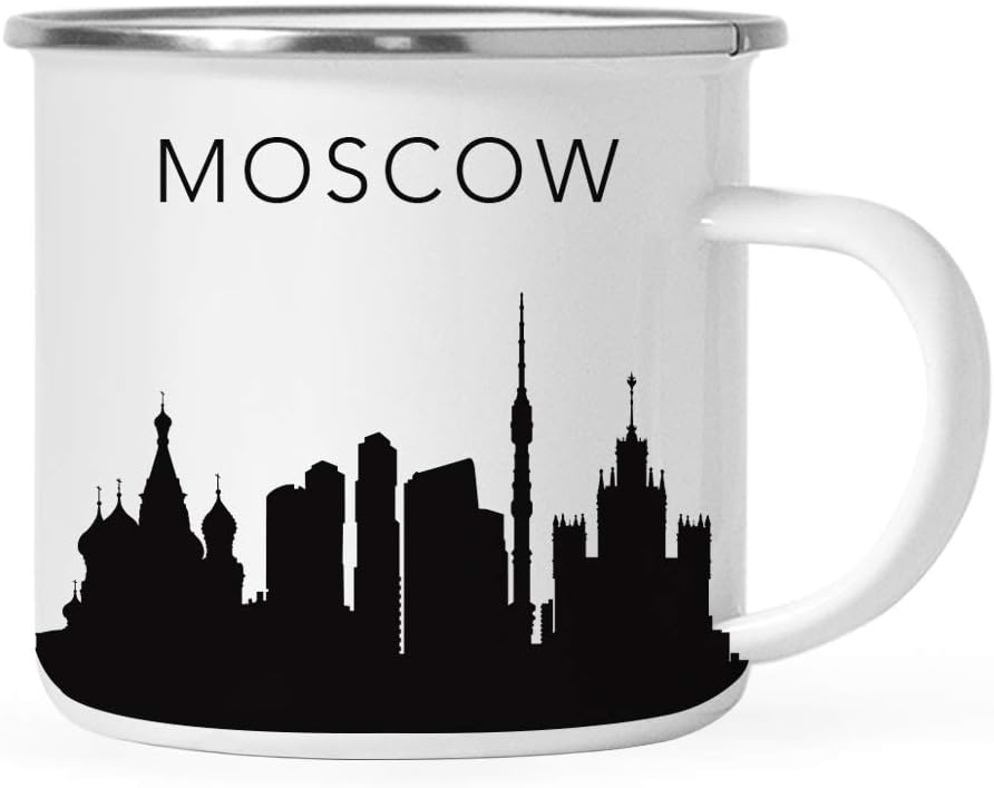 11oz. Tourist Travel Souvenir Stainless Steel Campfire Coffee Mug Gift, London Skyline, 1-Pack, Enamel Camping Cup Christmas Birthday Study Abroad Graduation, Includes Gift Box