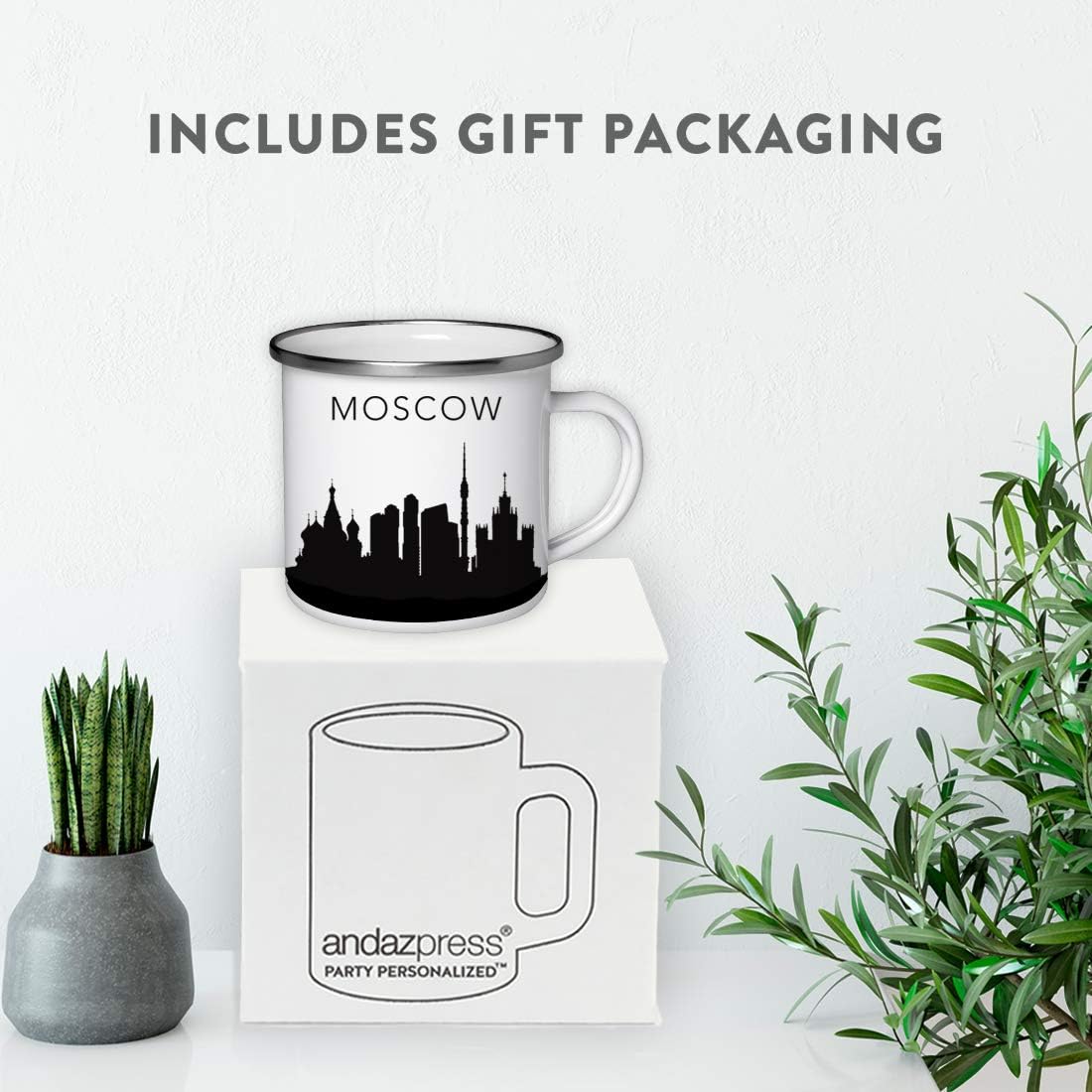 11oz. Tourist Travel Souvenir Stainless Steel Campfire Coffee Mug Gift, London Skyline, 1-Pack, Enamel Camping Cup Christmas Birthday Study Abroad Graduation, Includes Gift Box