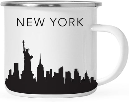 11oz. Tourist Travel Souvenir Stainless Steel Campfire Coffee Mug Gift, London Skyline, 1-Pack, Enamel Camping Cup Christmas Birthday Study Abroad Graduation, Includes Gift Box