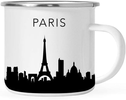 11oz. Tourist Travel Souvenir Stainless Steel Campfire Coffee Mug Gift, London Skyline, 1-Pack, Enamel Camping Cup Christmas Birthday Study Abroad Graduation, Includes Gift Box