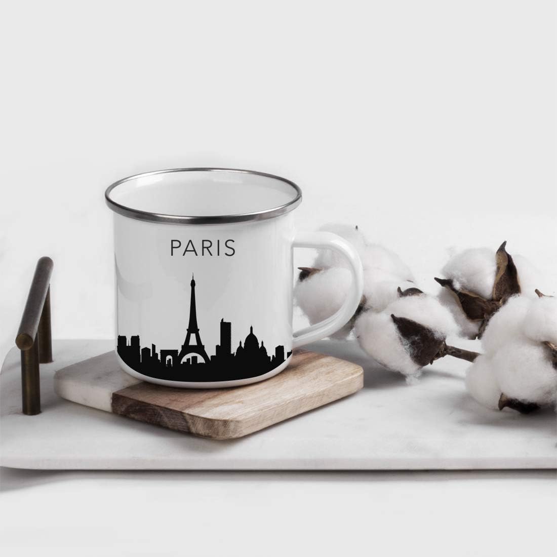 11oz. Tourist Travel Souvenir Stainless Steel Campfire Coffee Mug Gift, London Skyline, 1-Pack, Enamel Camping Cup Christmas Birthday Study Abroad Graduation, Includes Gift Box
