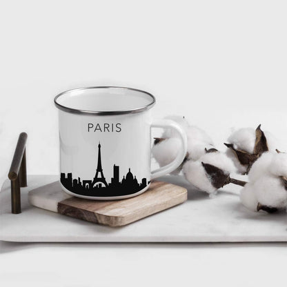 11oz. Tourist Travel Souvenir Stainless Steel Campfire Coffee Mug Gift, London Skyline, 1-Pack, Enamel Camping Cup Christmas Birthday Study Abroad Graduation, Includes Gift Box