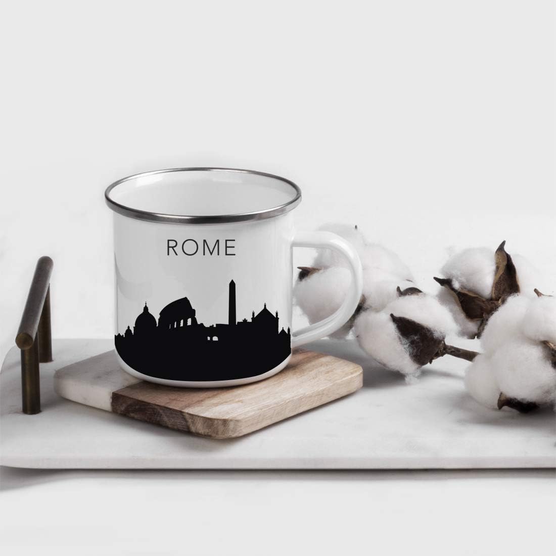 11oz. Tourist Travel Souvenir Stainless Steel Campfire Coffee Mug Gift, London Skyline, 1-Pack, Enamel Camping Cup Christmas Birthday Study Abroad Graduation, Includes Gift Box