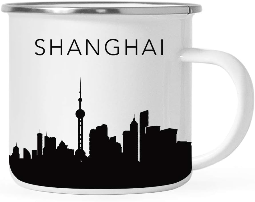 11oz. Tourist Travel Souvenir Stainless Steel Campfire Coffee Mug Gift, London Skyline, 1-Pack, Enamel Camping Cup Christmas Birthday Study Abroad Graduation, Includes Gift Box