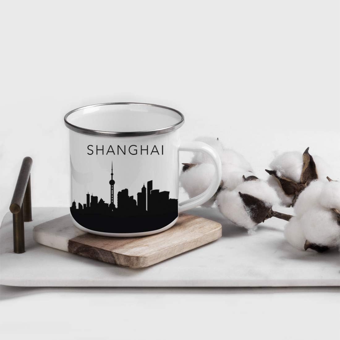 11oz. Tourist Travel Souvenir Stainless Steel Campfire Coffee Mug Gift, London Skyline, 1-Pack, Enamel Camping Cup Christmas Birthday Study Abroad Graduation, Includes Gift Box