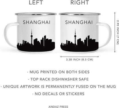 11oz. Tourist Travel Souvenir Stainless Steel Campfire Coffee Mug Gift, London Skyline, 1-Pack, Enamel Camping Cup Christmas Birthday Study Abroad Graduation, Includes Gift Box