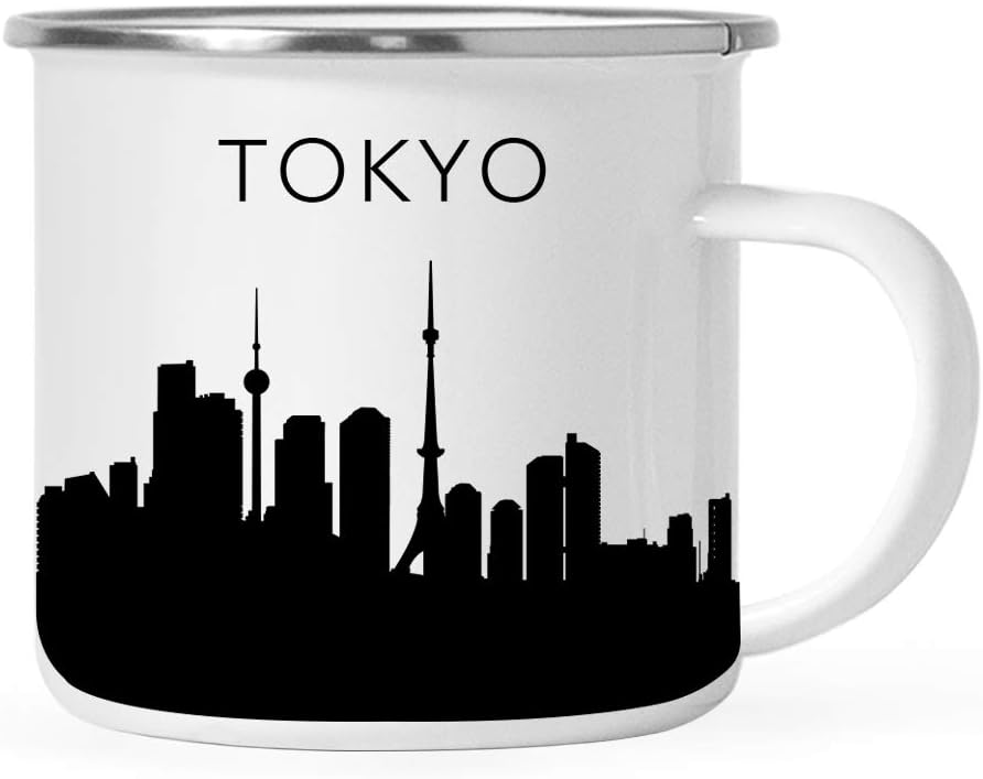 11oz. Tourist Travel Souvenir Stainless Steel Campfire Coffee Mug Gift, London Skyline, 1-Pack, Enamel Camping Cup Christmas Birthday Study Abroad Graduation, Includes Gift Box