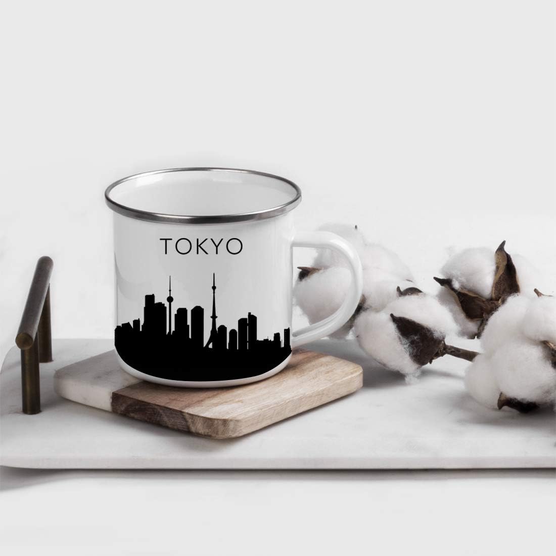 11oz. Tourist Travel Souvenir Stainless Steel Campfire Coffee Mug Gift, London Skyline, 1-Pack, Enamel Camping Cup Christmas Birthday Study Abroad Graduation, Includes Gift Box