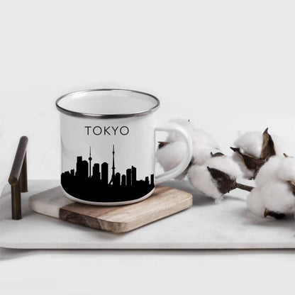 11oz. Tourist Travel Souvenir Stainless Steel Campfire Coffee Mug Gift, London Skyline, 1-Pack, Enamel Camping Cup Christmas Birthday Study Abroad Graduation, Includes Gift Box
