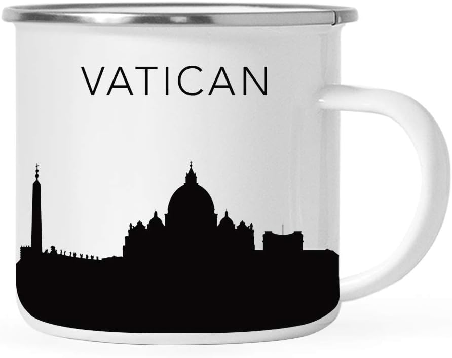 11oz. Tourist Travel Souvenir Stainless Steel Campfire Coffee Mug Gift, London Skyline, 1-Pack, Enamel Camping Cup Christmas Birthday Study Abroad Graduation, Includes Gift Box