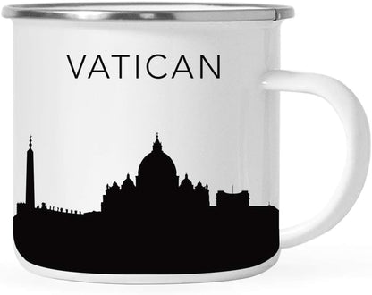 11oz. Tourist Travel Souvenir Stainless Steel Campfire Coffee Mug Gift, London Skyline, 1-Pack, Enamel Camping Cup Christmas Birthday Study Abroad Graduation, Includes Gift Box