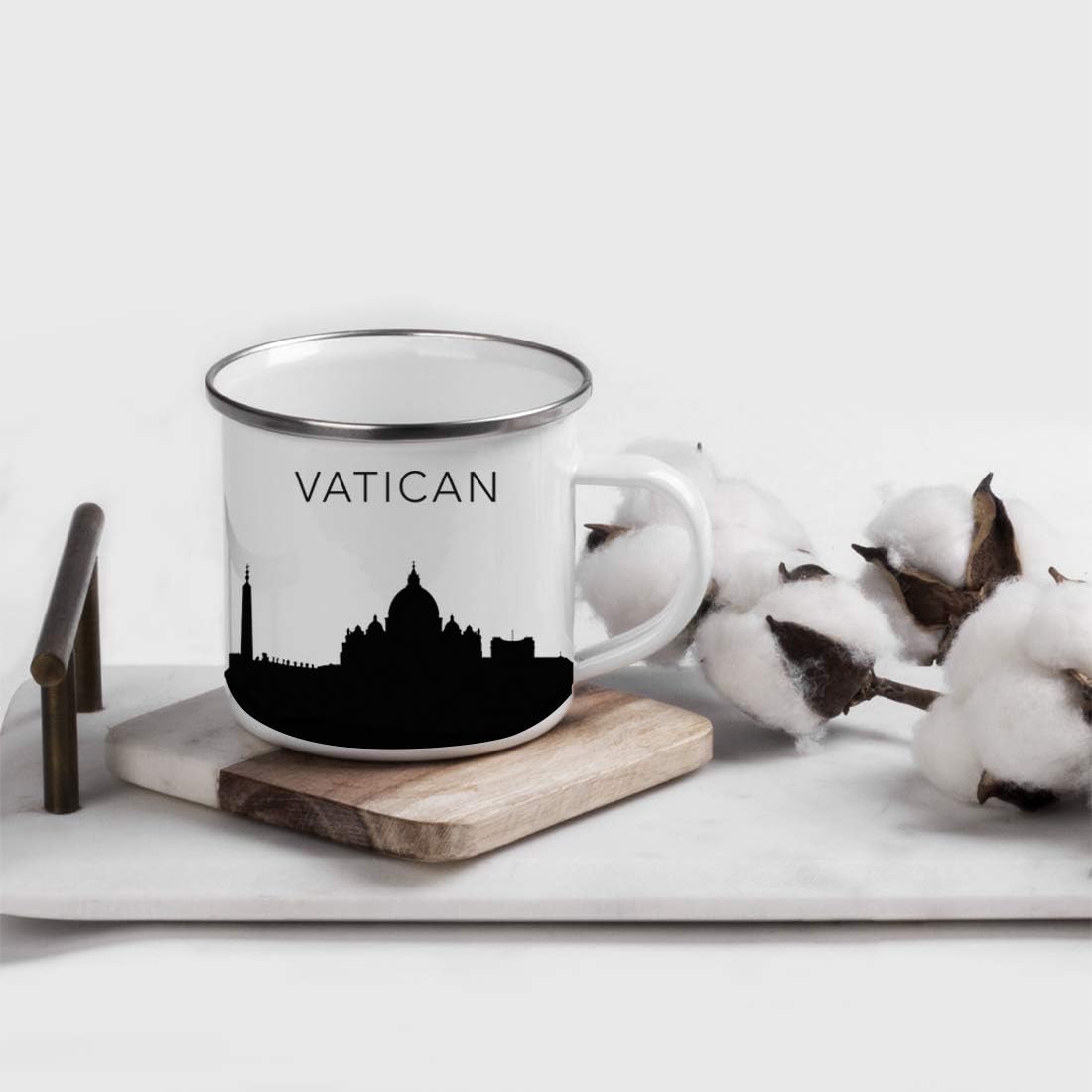 11oz. Tourist Travel Souvenir Stainless Steel Campfire Coffee Mug Gift, London Skyline, 1-Pack, Enamel Camping Cup Christmas Birthday Study Abroad Graduation, Includes Gift Box