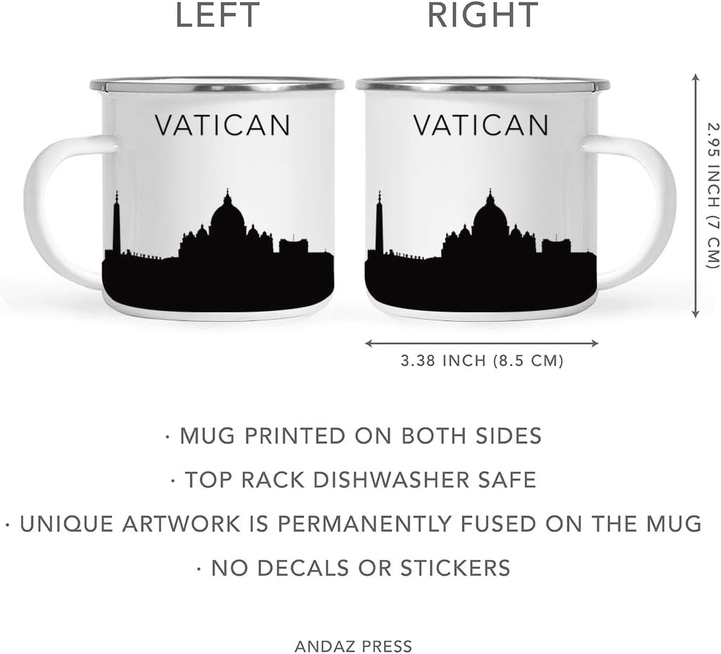 11oz. Tourist Travel Souvenir Stainless Steel Campfire Coffee Mug Gift, London Skyline, 1-Pack, Enamel Camping Cup Christmas Birthday Study Abroad Graduation, Includes Gift Box