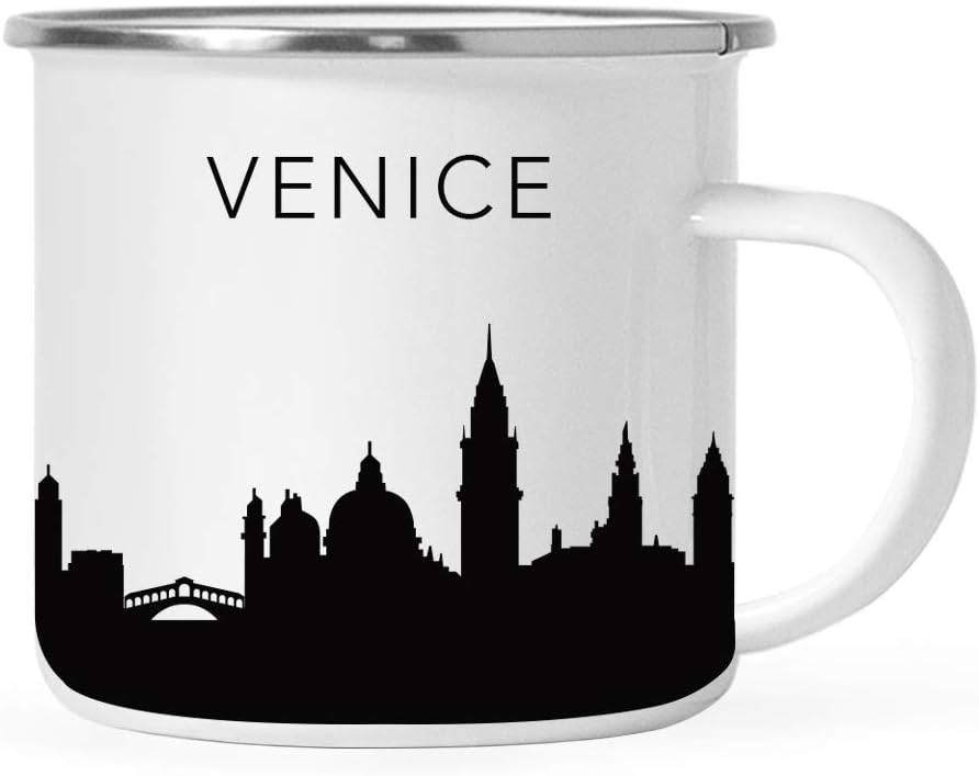 11oz. Tourist Travel Souvenir Stainless Steel Campfire Coffee Mug Gift, London Skyline, 1-Pack, Enamel Camping Cup Christmas Birthday Study Abroad Graduation, Includes Gift Box
