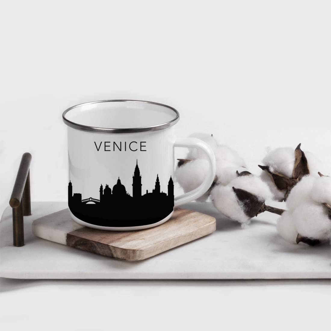 11oz. Tourist Travel Souvenir Stainless Steel Campfire Coffee Mug Gift, London Skyline, 1-Pack, Enamel Camping Cup Christmas Birthday Study Abroad Graduation, Includes Gift Box