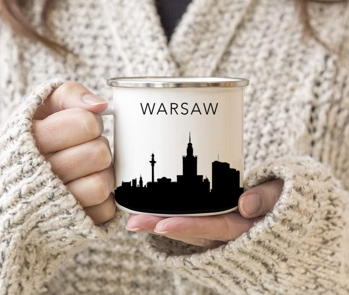 11oz. Tourist Travel Souvenir Stainless Steel Campfire Coffee Mug Gift, London Skyline, 1-Pack, Enamel Camping Cup Christmas Birthday Study Abroad Graduation, Includes Gift Box