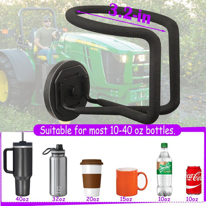1 Pack Magnetic Cup Holder Magnetic Drink Holder Heavy Duty，Magnet Truck Cup Holders, Strong Magnet Mount Water Bottle Holders for Tractor Fridge Yacht RV Forklifts Bus on Metal Surface