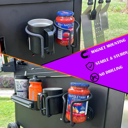 1 Pack Magnetic Cup Holder Magnetic Drink Holder Heavy Duty，Magnet Truck Cup Holders, Strong Magnet Mount Water Bottle Holders for Tractor Fridge Yacht RV Forklifts Bus on Metal Surface