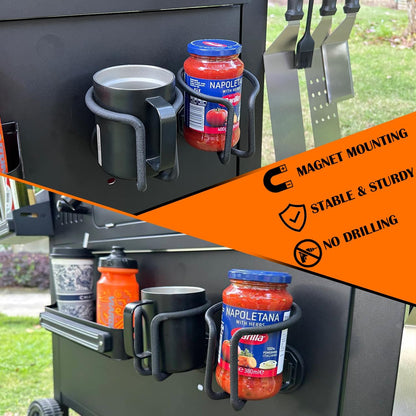 1 Pack Magnetic Cup Holder Magnetic Drink Holder Heavy Duty，Magnet Truck Cup Holders, Strong Magnet Mount Water Bottle Holders for Tractor Fridge Yacht RV Forklifts Bus on Metal Surface