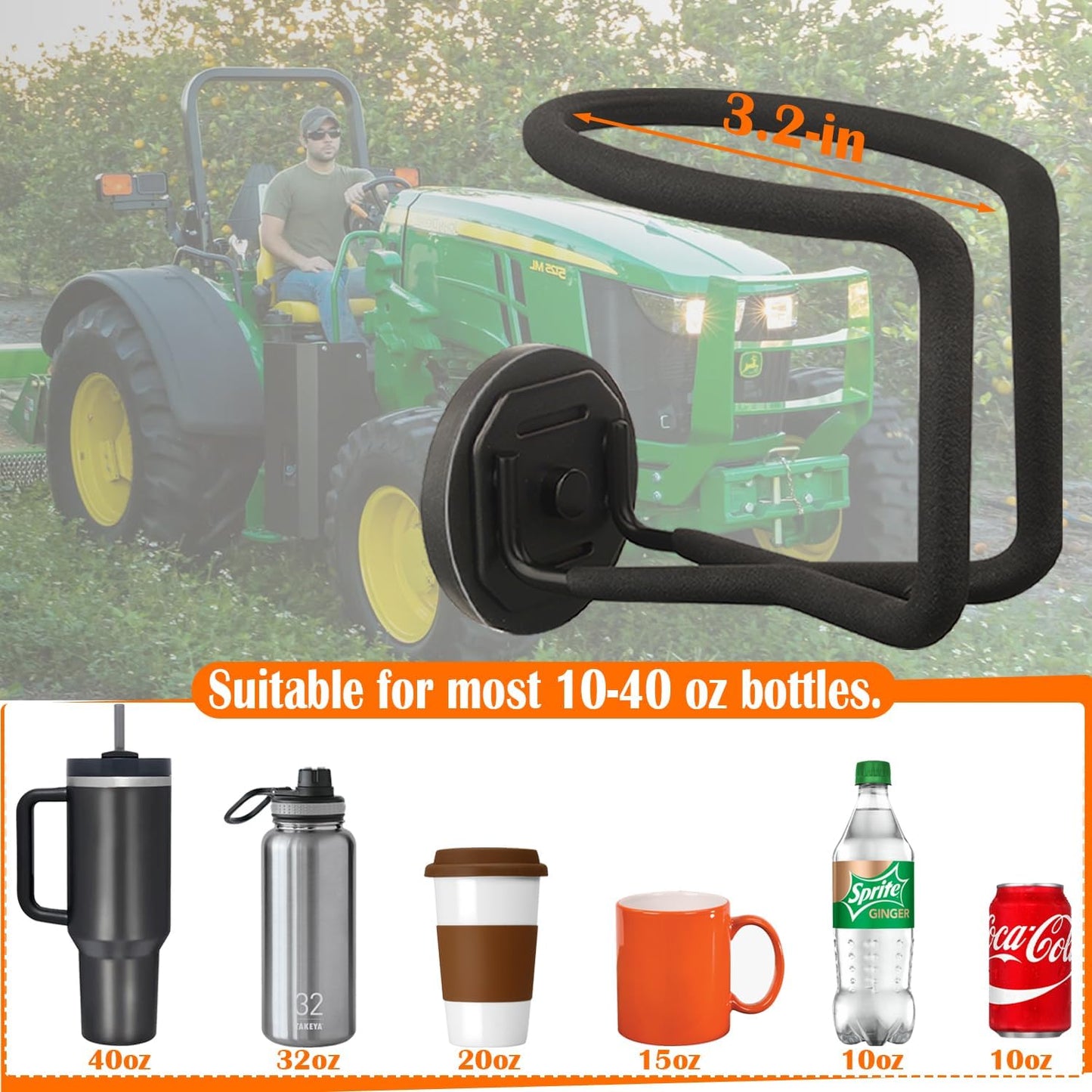 1 Pack Magnetic Cup Holder Magnetic Drink Holder Heavy Duty，Magnet Truck Cup Holders, Strong Magnet Mount Water Bottle Holders for Tractor Fridge Yacht RV Forklifts Bus on Metal Surface