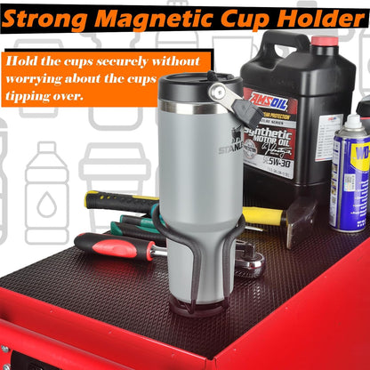 1 Pack Magnetic Cup Holder Magnetic Drink Holder Heavy Duty，Magnet Truck Cup Holders, Strong Magnet Mount Water Bottle Holders for Tractor Fridge Yacht RV Forklifts Bus on Metal Surface