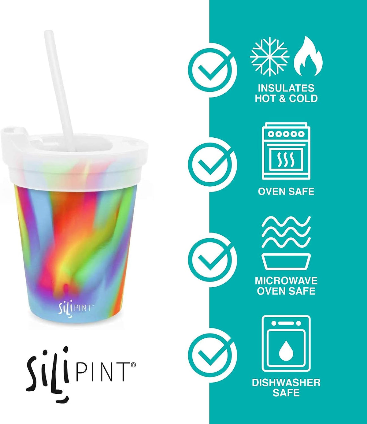 8oz Silicone Tumbler with Straw and Lid – Unbreakable, BPA Free, Non-Toxic, Dishwasher, Microwave, Freezer Safe Tumbler Cup – Drinkware for Juice, Smoothies, Coffee (Cool Berry Crush)