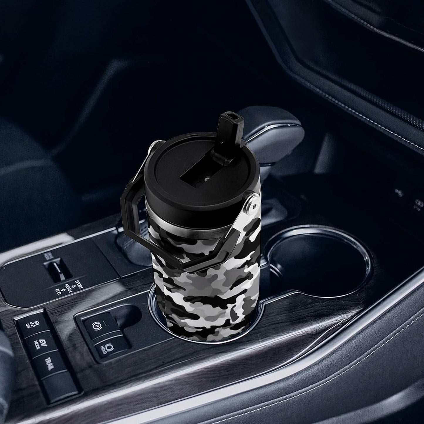 Black Grey White Camo Tumbler 30 Oz Large Capacity Car Cup Portable Coffee Mug Stainless Steel Travel Mug Exquisite Vacuum Insulated Tumbler&Coffee Cup Reusable Water Bottle