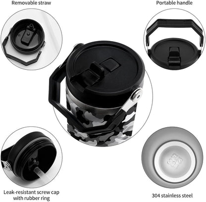 Black Grey White Camo Tumbler 30 Oz Large Capacity Car Cup Portable Coffee Mug Stainless Steel Travel Mug Exquisite Vacuum Insulated Tumbler&Coffee Cup Reusable Water Bottle