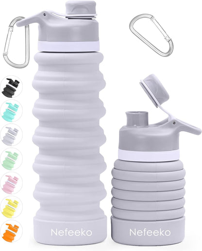 Collapsible Water Bottle, 26oz Silicone Foldable Water Bottles