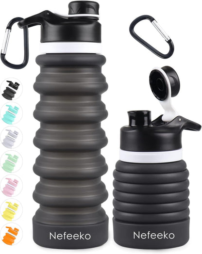 Collapsible Water Bottle, 26oz Silicone Foldable Water Bottles