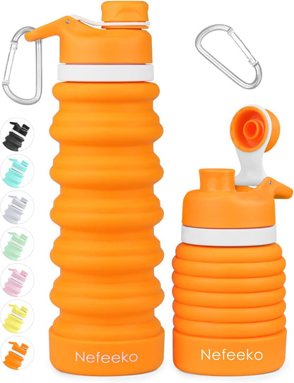 Collapsible Water Bottle, 26oz Silicone Foldable Water Bottles