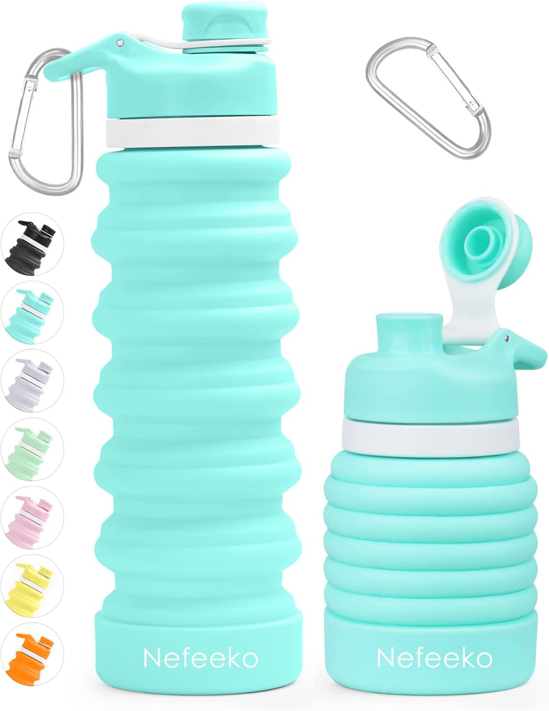 Collapsible Water Bottle, 26oz Silicone Foldable Water Bottles