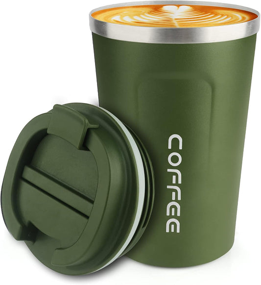 CS COSDDI 12 oz Coffee mug - Stainless Steel Coffee Cup with Leakproof Lid